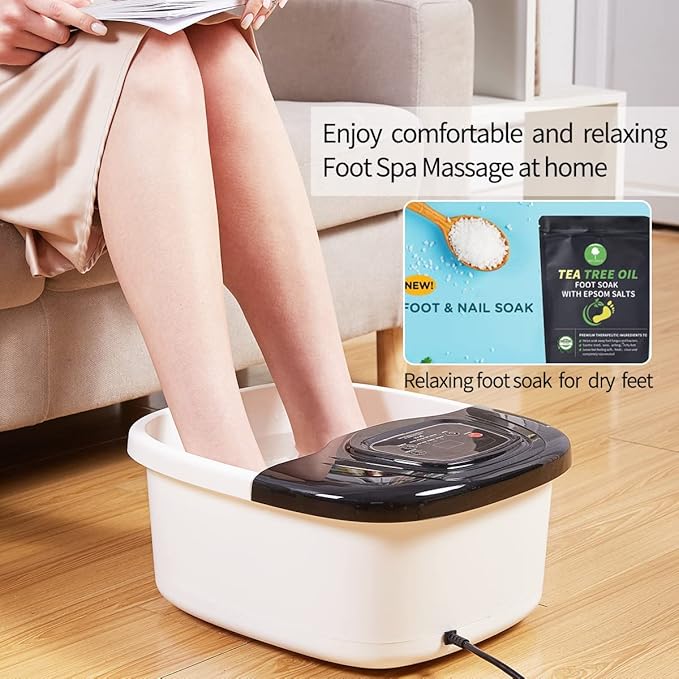 Foot Spa Bath Massager with Heat, Epsom Salt,Bubbles, Vibration and Red Light,Pedicure Tub,Foot Soaker, Gifts for Women Men Mom Dad, Fathers Day, Mothers Day Valentines Day Gifts