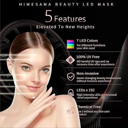 Led Face Mask, FSA/HSA Eligible, 7 Colors Light Mask for Face, Blue & Red Light Face Mask Anti-aging, Korean Professional Technology Led Light Mask for Face and Neck A-021