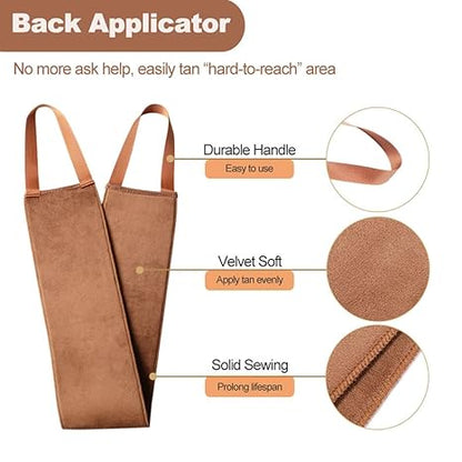 Self Tanning Mitt Applicator Kit - Sanfery 5 Pack Tanning Mitts Self Tanner Mitt Applicator Kit Self Tan Mitt Kit with Tanning Glove, Back Applicator, Mini Tan Mit, Exfoliating Mitt, Brush