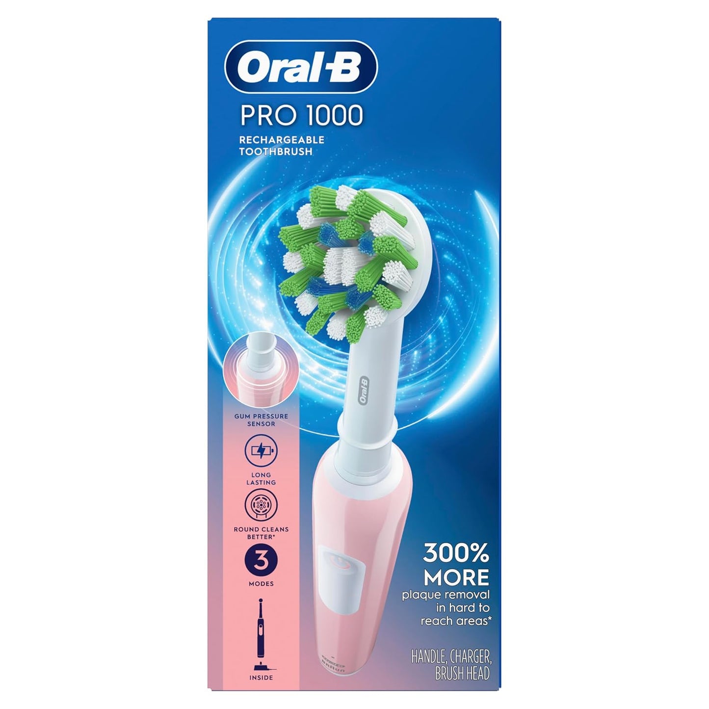 Oral-B Pro 1000 Rechargeable Electric Toothbrush, Pink