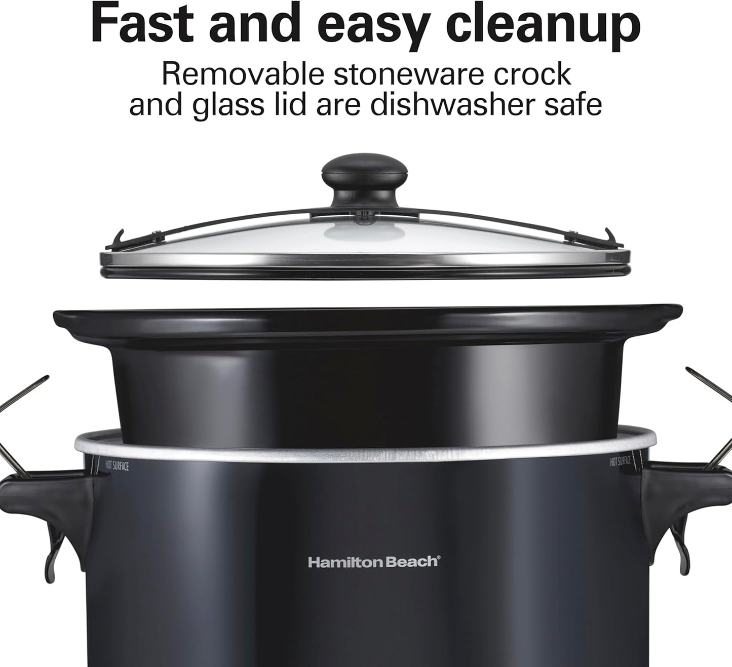 Hamilton Beach Slow Cooker, Extra Large 10 Quart, Stay or Go Portable With Lid Lock, Dishwasher Safe Crock, Black (33195)