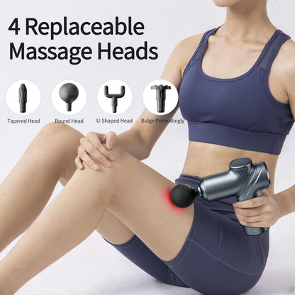 Massage Gun Deep Tissue, Silent Brushless Motor and Portable Massage Gun with 4 Interchangeable Heads for Deep Muscle Relief and Relaxation, Relax Gift