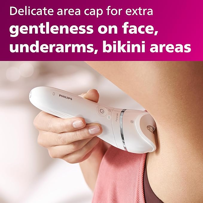 Philips Epilator Series 8000, Wet & Dry, 3-in-1 with Shaver & Trimmer Attachments for Women, 8 Accessories Included, BRE720/14