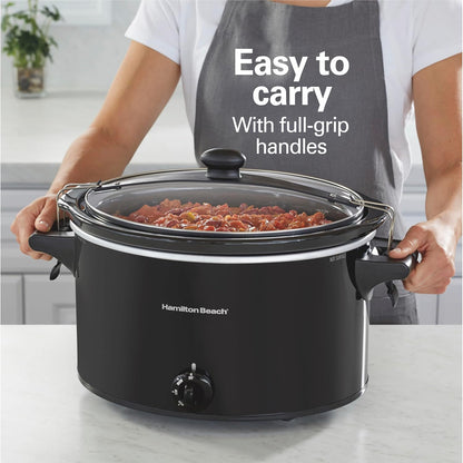 Hamilton Beach Slow Cooker, Extra Large 10 Quart, Stay or Go Portable With Lid Lock, Dishwasher Safe Crock, Black (33195)