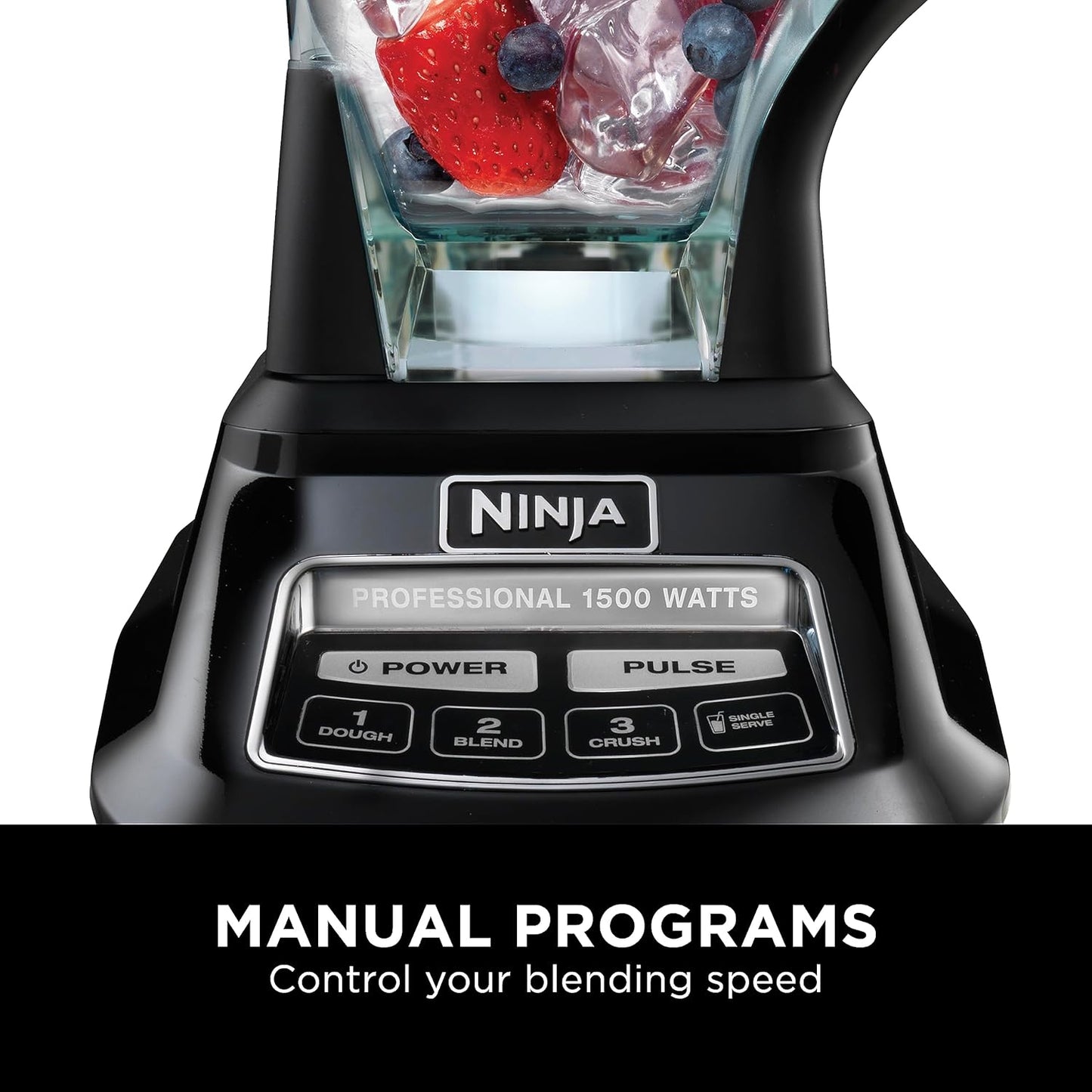 Ninja BL770 Mega Kitchen System, 1500W, 4 Functions for Smoothies, Processing, Dough, Drinks & More, with 72 Blender Pitcher, 64 Processor Bowl, (2) 16-oz. to-Go, Black, with 2 Nutri Cups + Lids