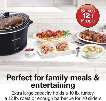 Hamilton Beach Slow Cooker, Extra Large 10 Quart, Stay or Go Portable With Lid Lock, Dishwasher Safe Crock, Black (33195)