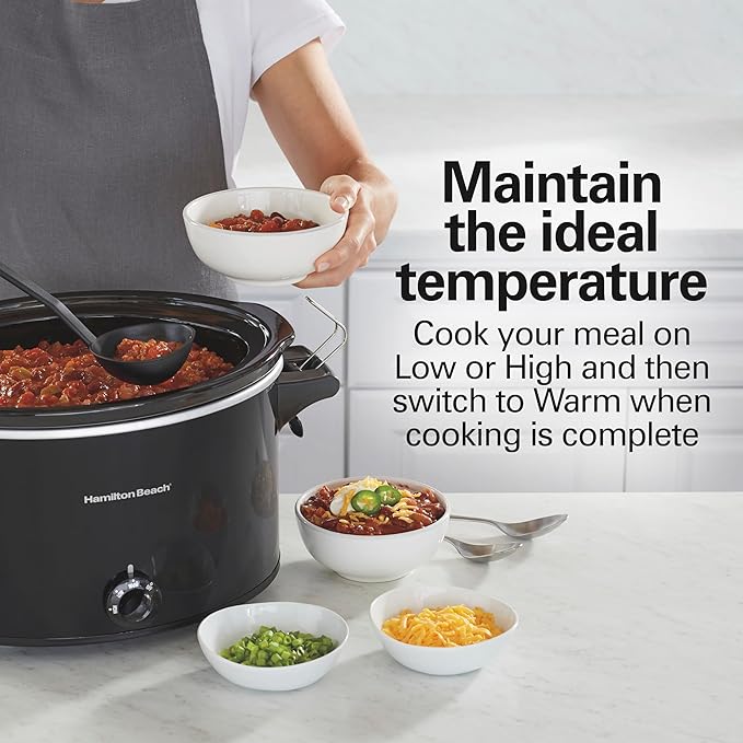 Hamilton Beach Slow Cooker, Extra Large 10 Quart, Stay or Go Portable With Lid Lock, Dishwasher Safe Crock, Black (33195)